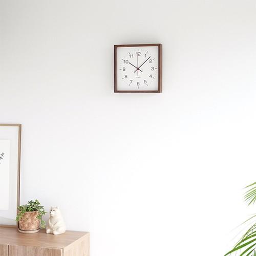 加藤木工 カトモク KATOMOKU Square clock 2 ブラウン ウォールナット