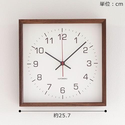 加藤木工 カトモク KATOMOKU Square clock 2 ブラウン ウォールナット