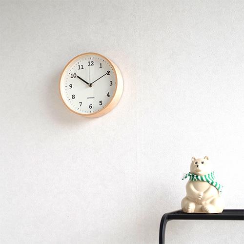 加藤木工 掛け時計 クォーツ式 木製 plywood wall clock 13 ナチュラル