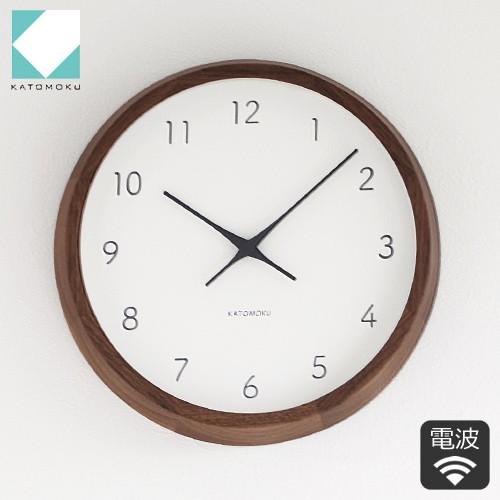 加藤木工 カトモク 低価格の KATOMOKU muku round 超人気新品 wall clock ウォールナット スイープムーブメント KM-93RC 電波時計 壁掛け 7