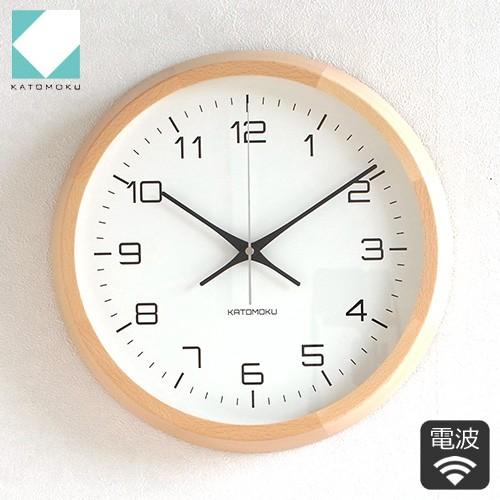 加藤木工 カトモク KATOMOKU muku round wall clock 11 ナチュラル 電波時計 壁掛け スイープムーブメント 連続秒針