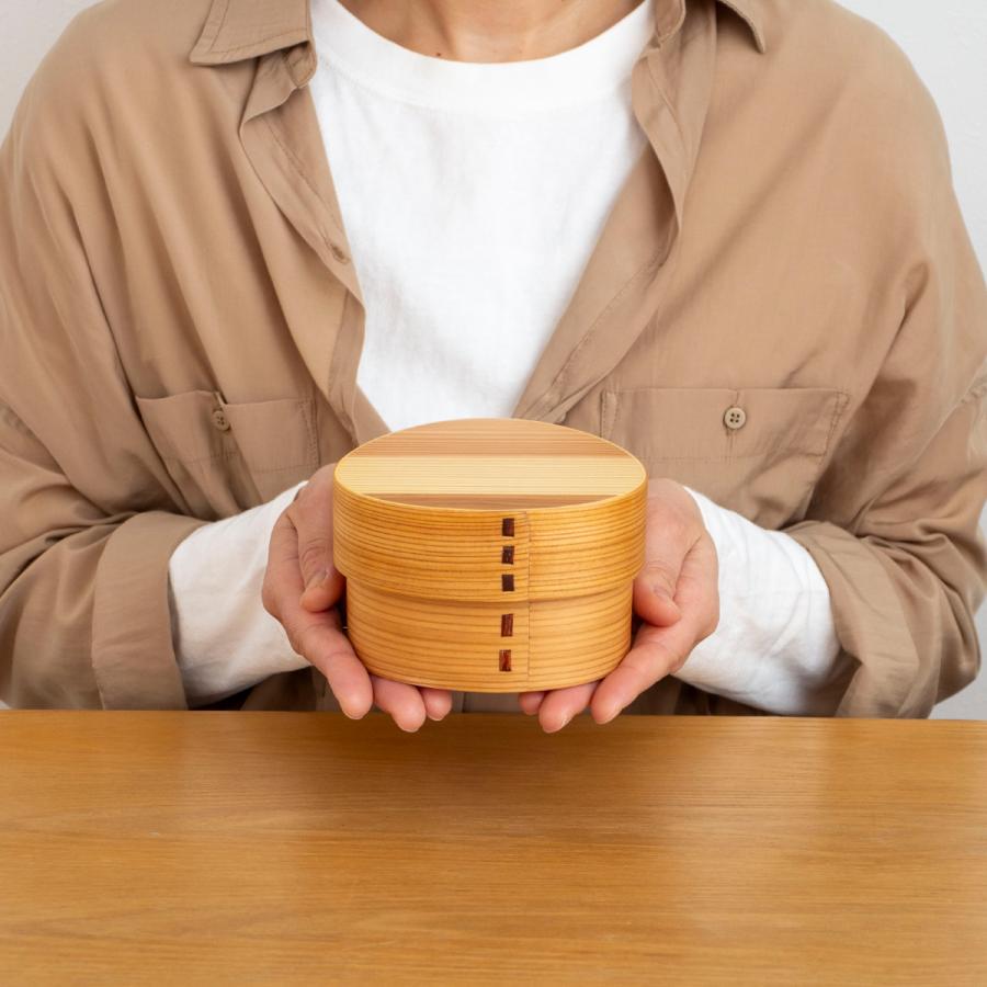 めんぱ さんかく 曲げわっぱ弁当箱 三角 1段 500ml かぶせ蓋 ウレタン