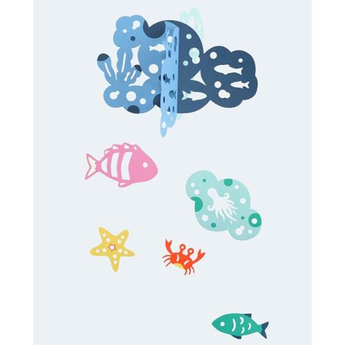 青と白の魚のモビール Manu Mobiles（マニュモビールズ） モビール 海の仲間たち Happy モビール