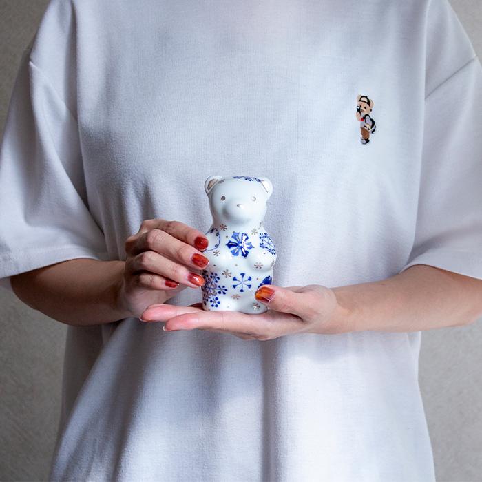 賞美堂本店 有田焼 くまフィギュア momoco bear 雪華 福珠窯