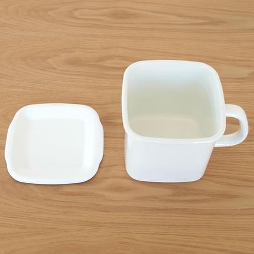 White Series ＼8/5はポイント10倍／ 野田琺瑯 持ち手付ストッカー 角