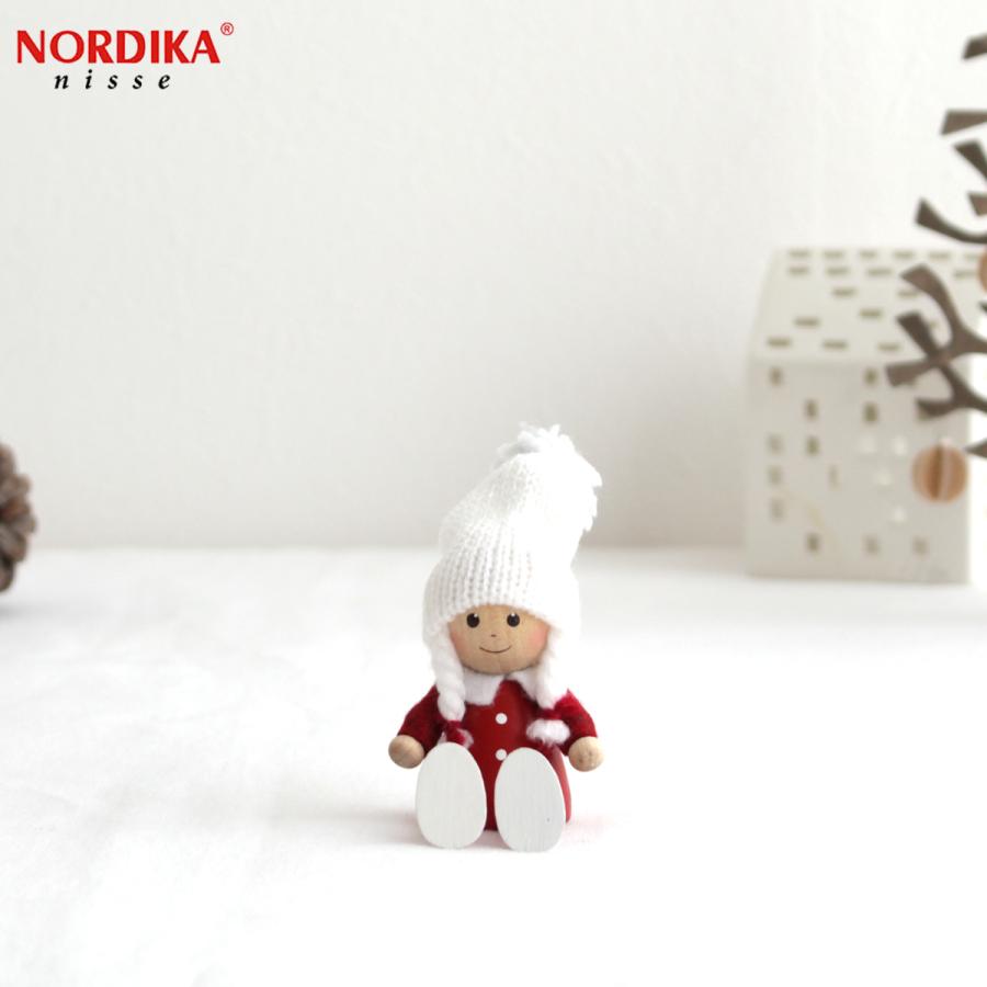 ノルディカニッセ ぺたんこ座りの女の子 サイレントナイトシリーズ NORDIKA nisse クリスマス 雑貨 木製 人形 北欧 NRD120611