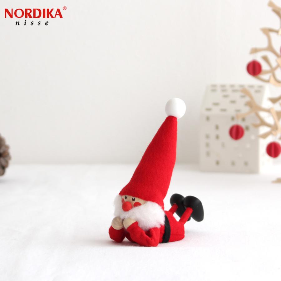 ノルディカニッセ 寝転がるサンタ フェルトシリーズ 赤 NORDIKA nisse クリスマス 雑貨 木製 人形 北欧 NRD120648