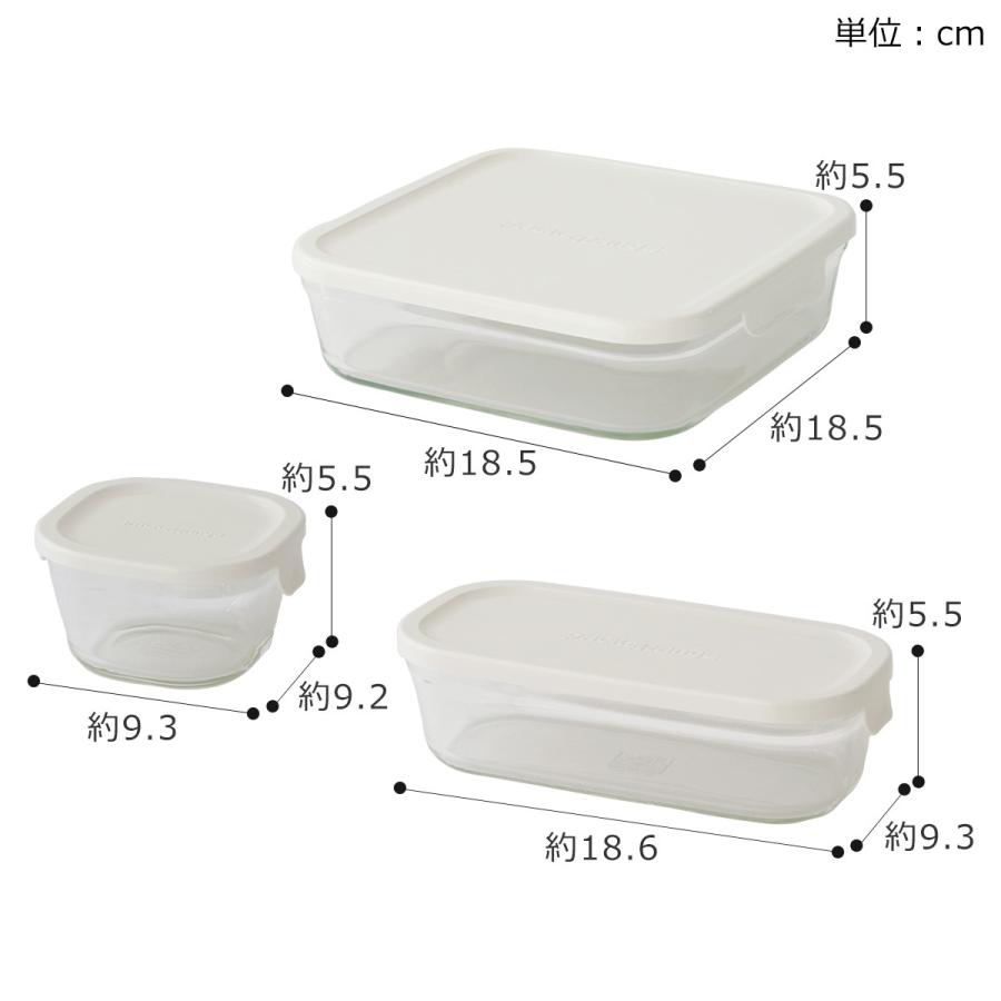 iwaki（イワキ） パック&レンジ ホワイト 4点セット BOX大×1 ハーフ×1