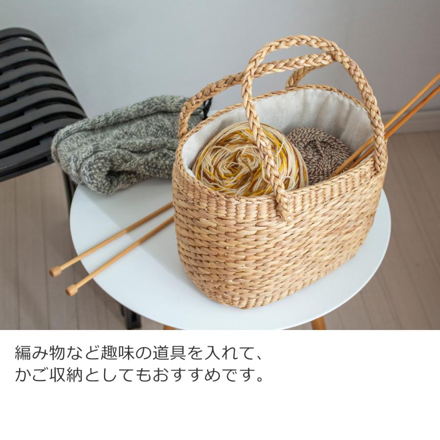 かごバッグ 丸型 巾着付き レディース サイアム ウォーターヒヤシンス