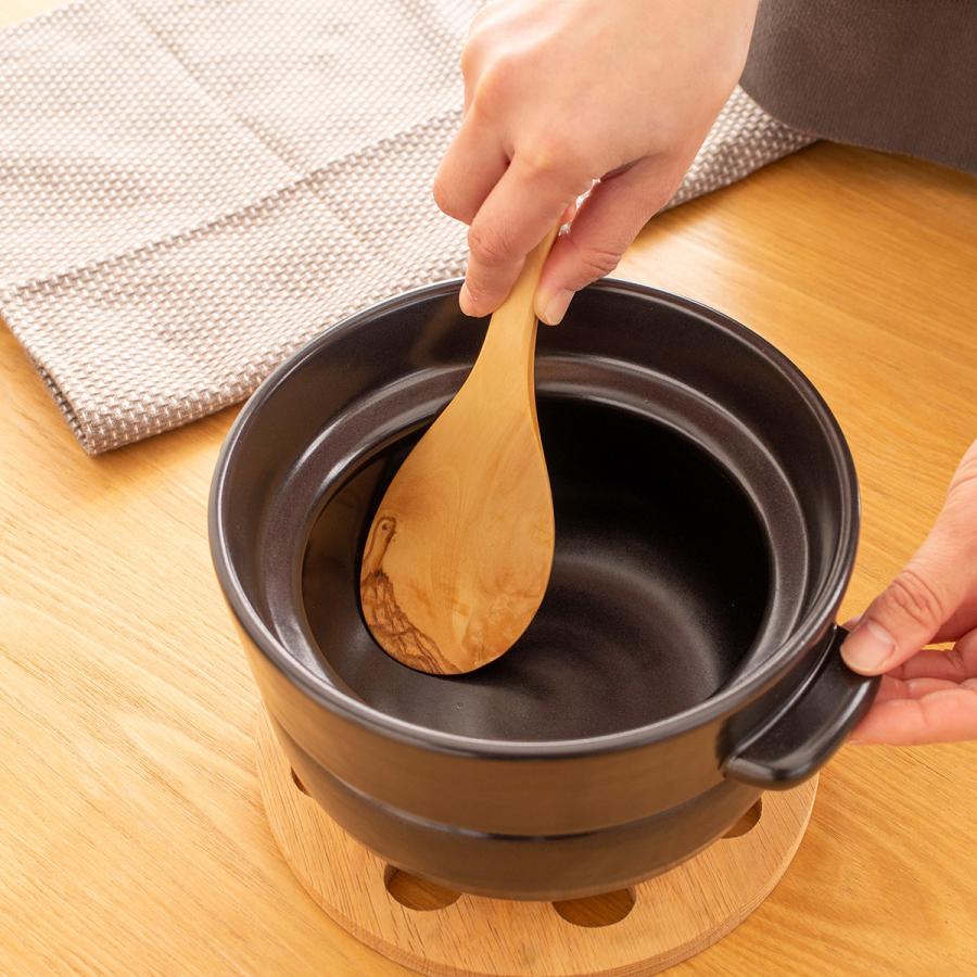 しゃもじ 木製 木のスプーン 丸 ホワイト オリーブ カトラリー ライス