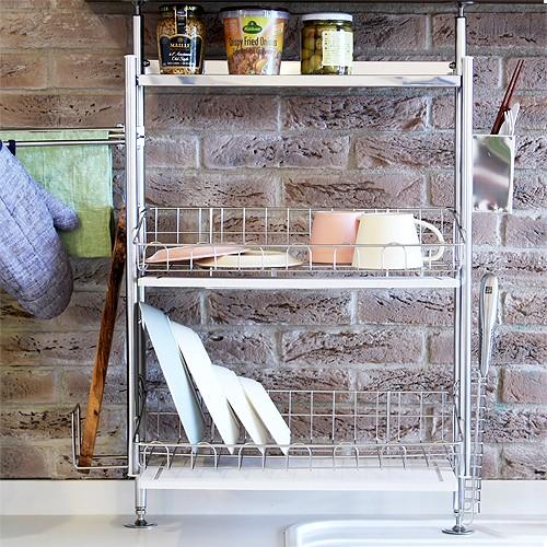 Kawaki 水切りラック シンク上 珪藻土 突っ張り ステンレス 日本製 ビーワーススタイル 水切りかご スリム 3段 つっぱり式 Ss Favoritestyle キッチン 雑貨 通販 Yahoo ショッピング