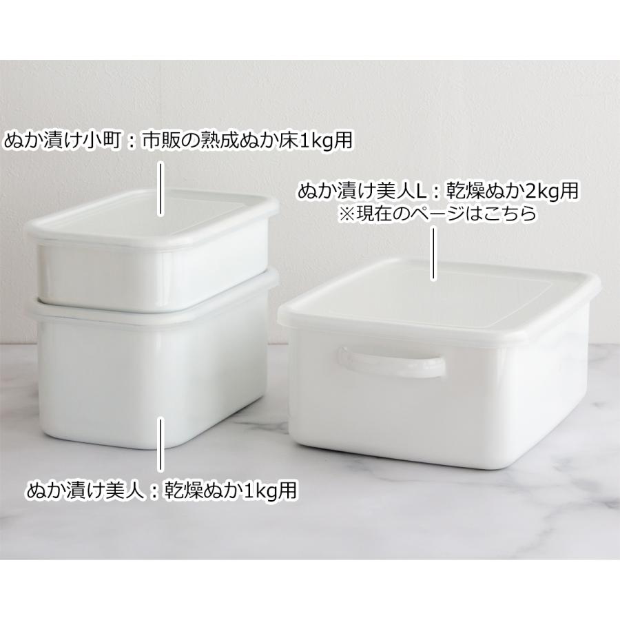 ホーロー製ぬか漬け物容器N88保存容器(N88) ぬか漬け美人 野田琺瑯 L ぬか2kg用 5.8L ホーロー ぬか漬け 容器 保存