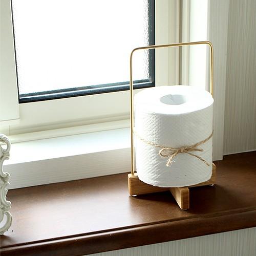 みはたや トイレットペーパースタンド S タモ 木製 真鍮 トイレット