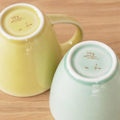 POTPURRI ポトペリー Vag ヴォーグ ペア マグカップ セット コーヒーカップ YELLOW&GREEN 磁器 日本製 ギフトBOX付｜favoritestyle｜05