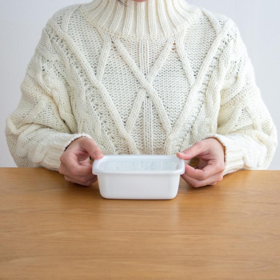 White Series 野田琺瑯 レクタングル 深型 S サイズ シール蓋付