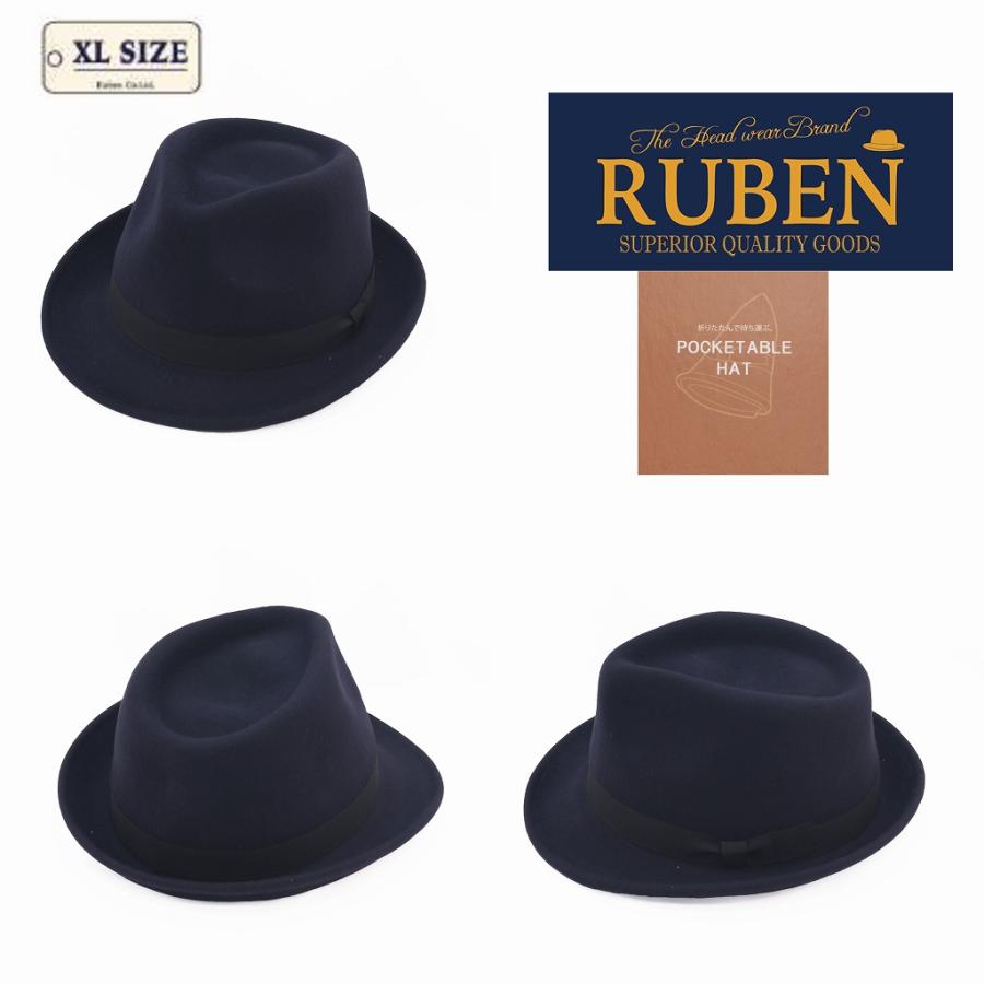 ルーベン（RUBEN）XLサイズ ポケッタブル フエルト中折れハット 帽子 メンズ レディース帽子 ウールフェルト ポケッタブル RUS1165XL｜favourite-shop｜08