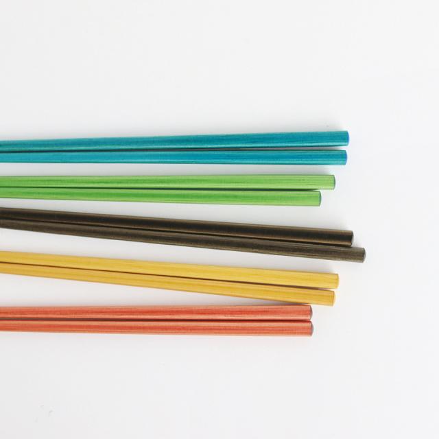 BISQUE CDF etendue 客用箸 カラー染竹5膳セット 0565KBS001(お箸 5本