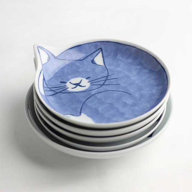neco皿 ねこざら 5枚 木箱セット 303302B500(猫 皿 磁器 猫柄 ねこ柄