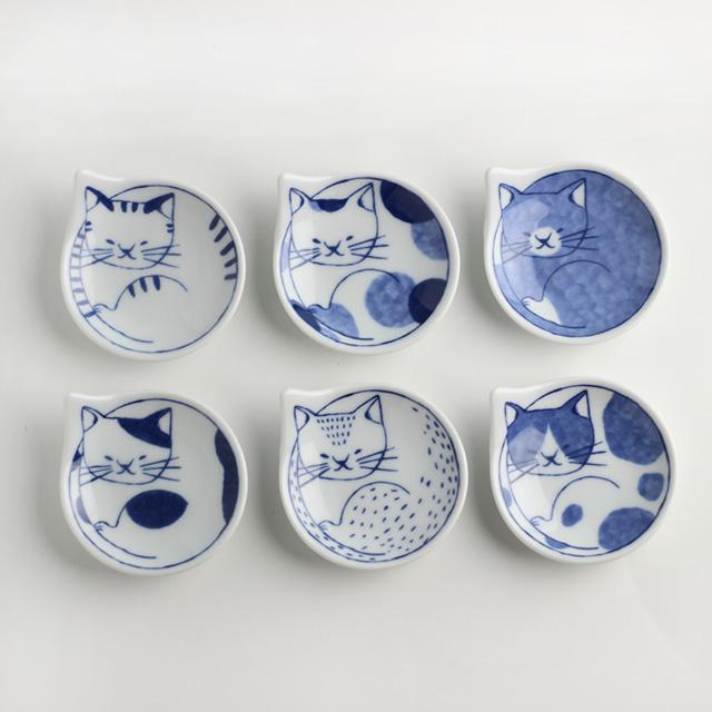 neco皿 まめねこざら 6枚 木箱セット 303334B551(豆皿 猫 皿 猫柄 ねこ