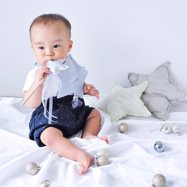 Mocmof おめかし3点セット 70 622 こども ハーフバースデー プレゼント ベビー ベビー服 出産祝い 子供 服 王冠 男 男の子 衣装 誕生日 赤ちゃん 初回限定 622