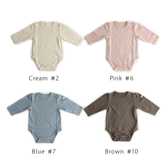 ダークグレー 長袖 ボディスーツ Leapepe レアペペ ボディスーツ CREW LONG SLEEVE 37-0006(ベビー