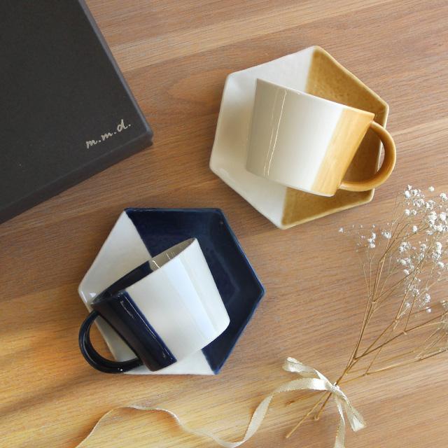 m.m.d. マグカップ2個＆取皿2枚セット ギフトボックス入り(結婚祝い