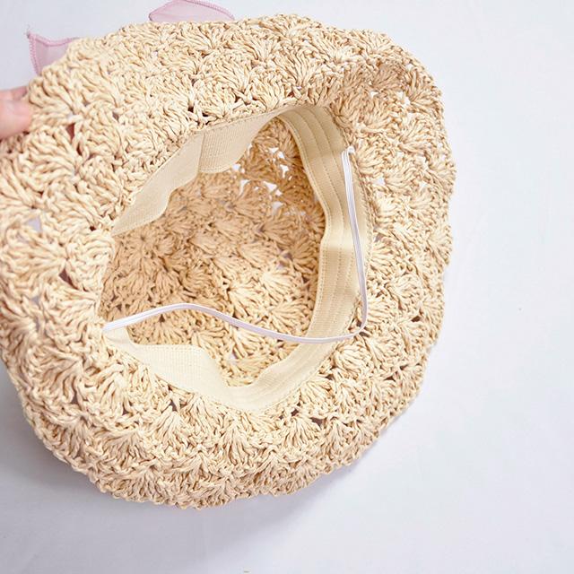 coto cotte スカラップ ペーパーハット 722-369050(帽子 ベビー キッズ 子ども 可愛い おしゃれ 女 女子 日よけ 夏 リボン 折りたたみ 麦わら帽子 顎ひも付き) | coto cotte | 03