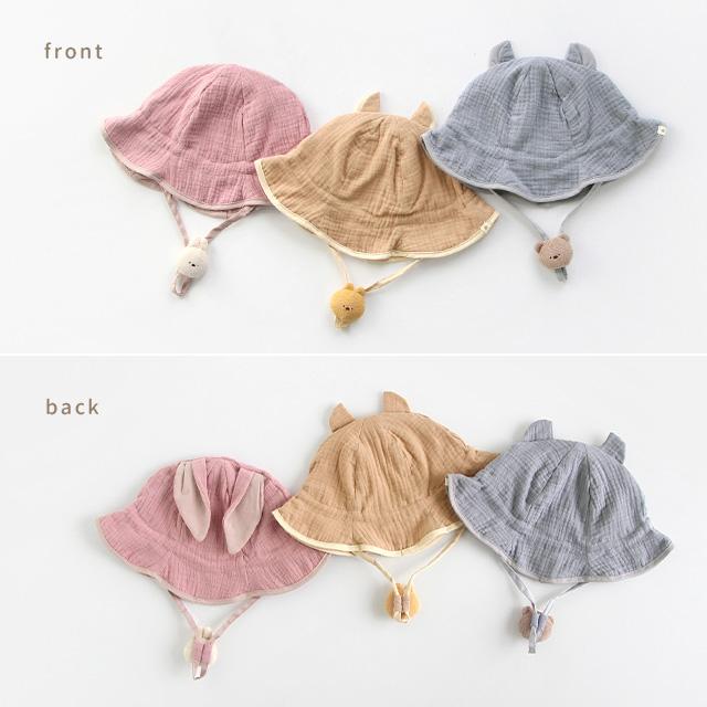Nouer des liens みみつきハット A80841(赤ちゃん 帽子 春 夏 保育園 ベビー 春夏 日焼け 日よけ ベビー帽子 48cm 52cm 男の子 女の子 ユニセックス) |  | 02