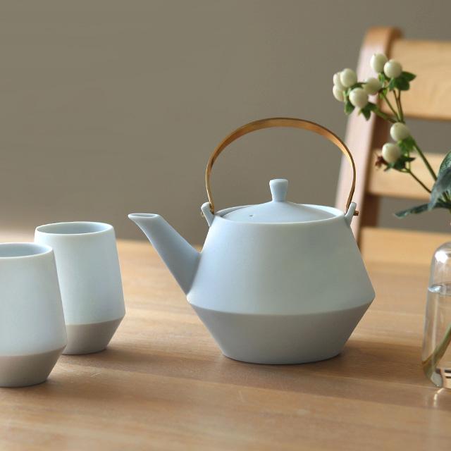 Frustum 土瓶＆煎茶ギフトセット(急須 湯呑み セット ペア 結婚祝い