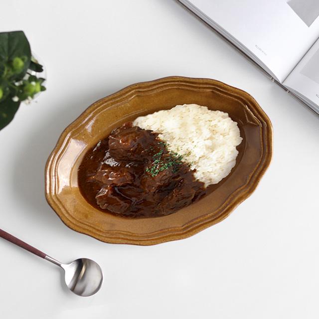 LA MOISSON ビストロ オーバルディープ(深皿 大皿 益子焼 陶器