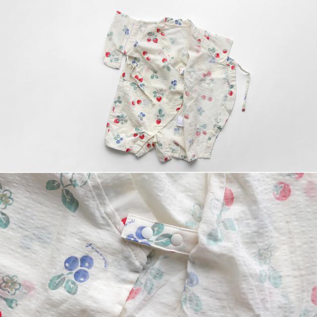 mocmof（モクモフ） 帯付き 浴衣袖ロンパース 花柄 622-466099(甚平