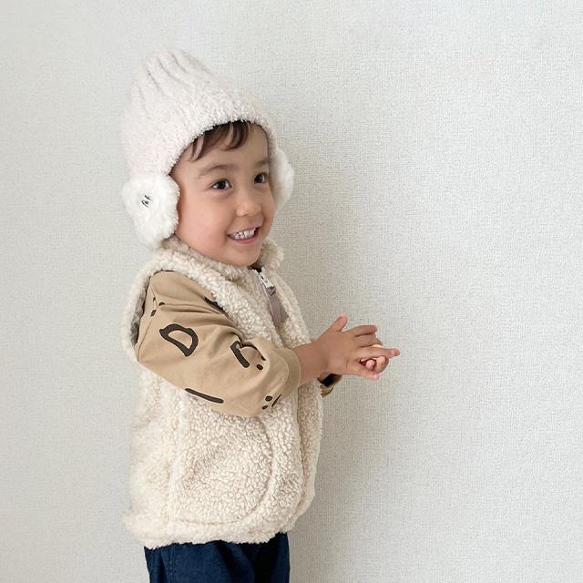 CLOUDY，FINE LATER くもさん耳あてつきニット帽 522-477043(ニット帽子 キッズ 1歳 2歳 3歳 秋冬 小物 ベビー キッズ 耳あて ニット 帽子 男の子 女の子 防寒) | CLOUDY FINE LATER | 08