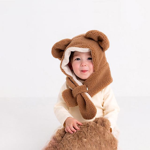 Nouer des liens みみつきフードウォーマー A80825(ネックウォーマー フードウォーマー 帽子 マフラー べビー帽子 子供 クマ耳 うさ耳 防寒 おしゃれ かわいい) |  | 06