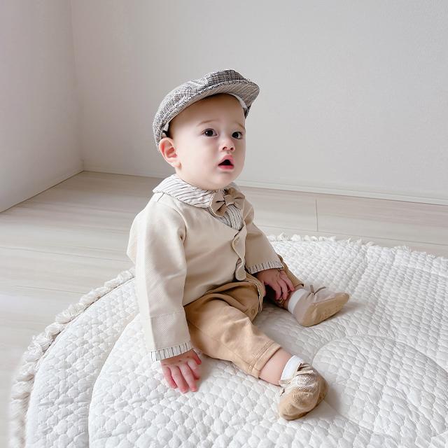 ロンパース・カバーオール monmimi / Baby Farbok Waffle suit / XS coloredorganics Crosby Waffle Knit Henley Romper ロンパース