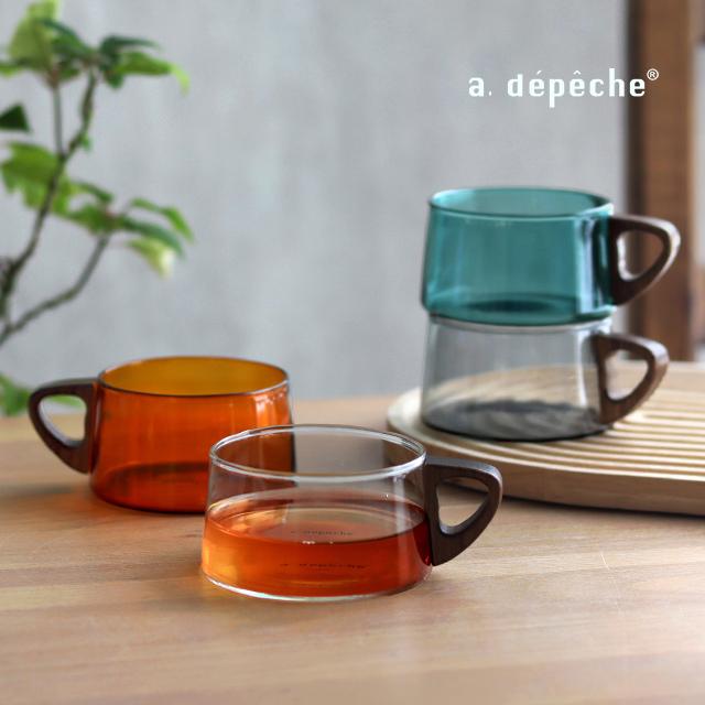 a.depeche noon アデペシュ ヌーン カップ(ティーカップ 耐熱ガラス