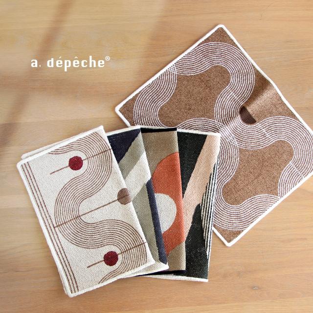 a.depeche mon chemin アデペシュ モンシュマン ランチョンマット(プレイスマット 北欧 おしゃれ 長方形 布 綿100 テーブルマット 敷物 かわいい 四角 韓国)（Yahoo!・FAVRAS-ファブラス 雑貨&ギフト）