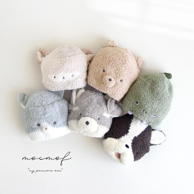 mocmof マシュマロニット アニマルキャップ 622-570290(ベビー ニット帽 耳付き 猫耳 動物 おしゃれ かわいい 出産祝い ギフト 新生児 男の子 女の子48cm 秋冬) | mocmof
