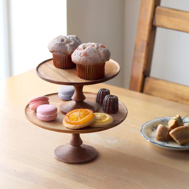 shesay アカシアウッド ケーキスタンド S 108316(ケーキ スタンド 木製