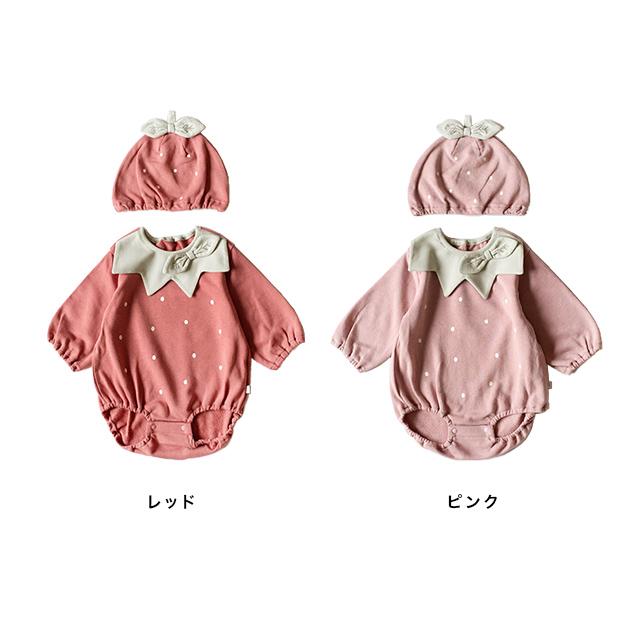 mocmof（モクモフ） 苺ロンパース＆帽子なりきりセット 622-650025