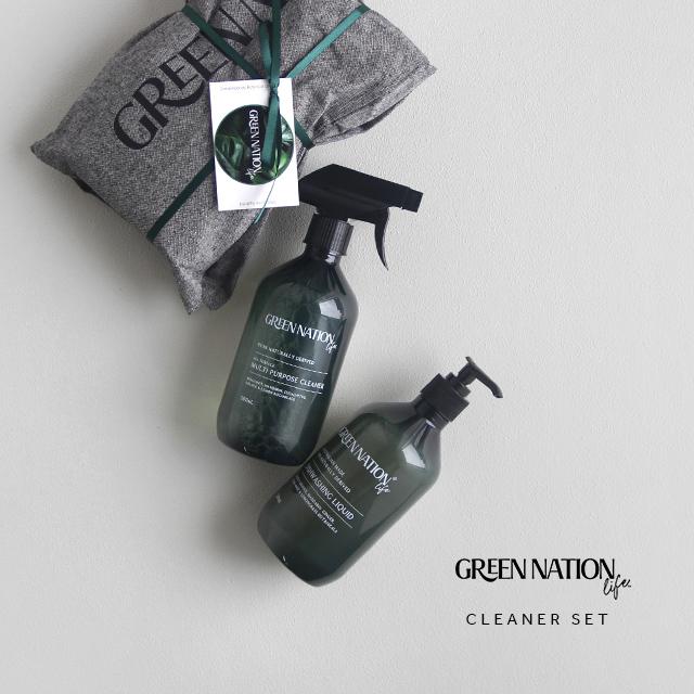 GREEN NATION life クリーナーセット GNS00001(食器洗剤 洗剤 食器用 掃除 クリーナー キッチン エコバッグ セット 母の日 ギフト プレゼント 奥さん おしゃれ)（Yahoo!・FAVRAS-ファブラス 雑貨&ギフト）