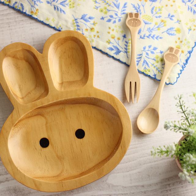 PETITS ET MAMAN プチママン トレイ＆フォーク＆スプーンセット(食器