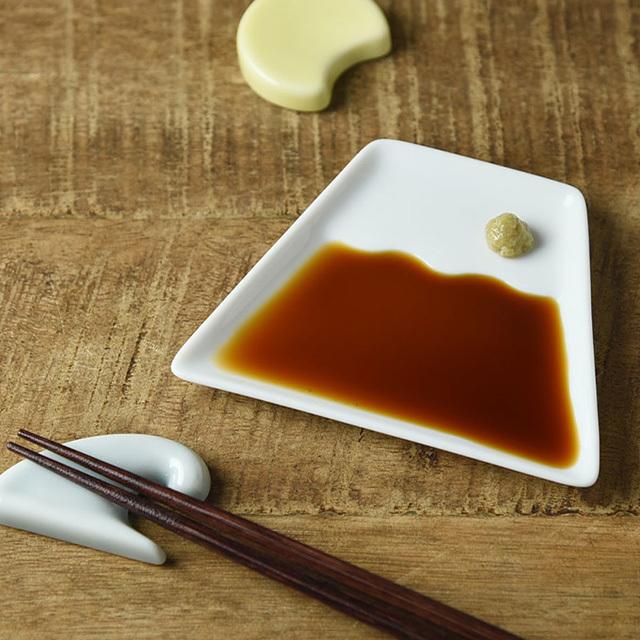 富士山と月と波 小皿＆箸置きセット(豆皿 セット おしゃれ かわいい 和
