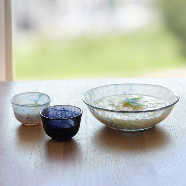TOMICRAFT 江戸硝子 そうめん鉢＆ちょこセット(素麺 食器 ガラス