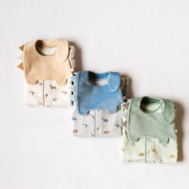 mocmof（モクモフ） 恐竜ロンパース＆スタイセット(出産祝い 男の子 服