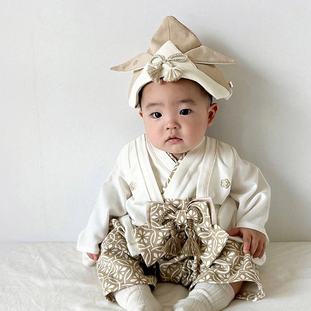 mocmof（モクモフ） 袴 ロンパース プレミアム＆ベビー兜セット(袴