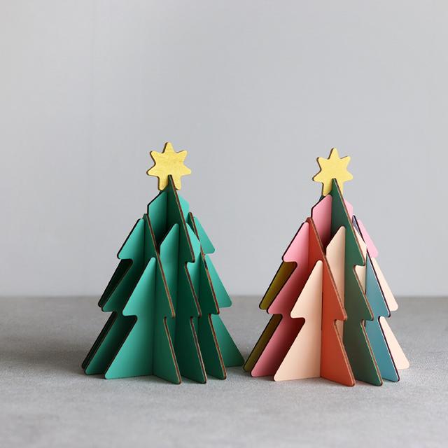 F.O.TOY BOX クリスマス 木製組み立てカラフルツリー＆積み木オブジェ