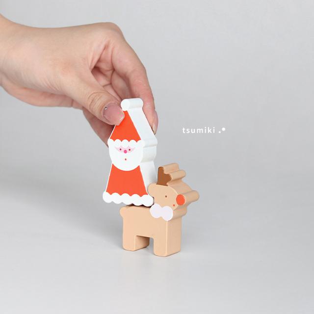 F.O.TOY BOX クリスマス 木製組み立てカラフルツリー＆積み木オブジェ