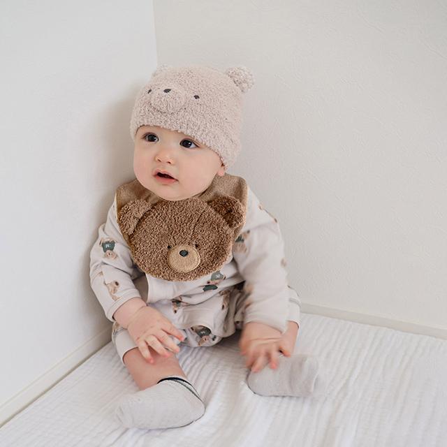 mocmof（モクモフ） テディベアお着替えかんたんロンパース＆スタイ