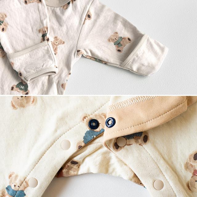 mocmof（モクモフ） テディベアお着替えかんたんロンパース＆スタイ