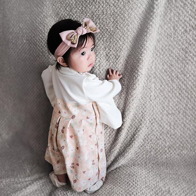 ベビー袴 ヘアバンド Rio様 ベビー ヘアバンド 和風 リボン ベージュ